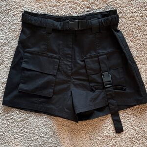 ASOS Black Cargo Shorts with Utility Belt